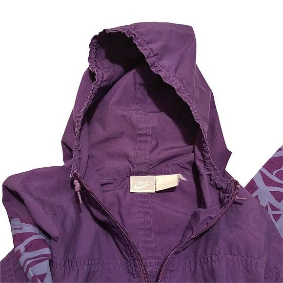 Vintage 80s Nike purple Aztec windbreaker pullover poncho jacket men’s women’s L - Picture 7 of 8